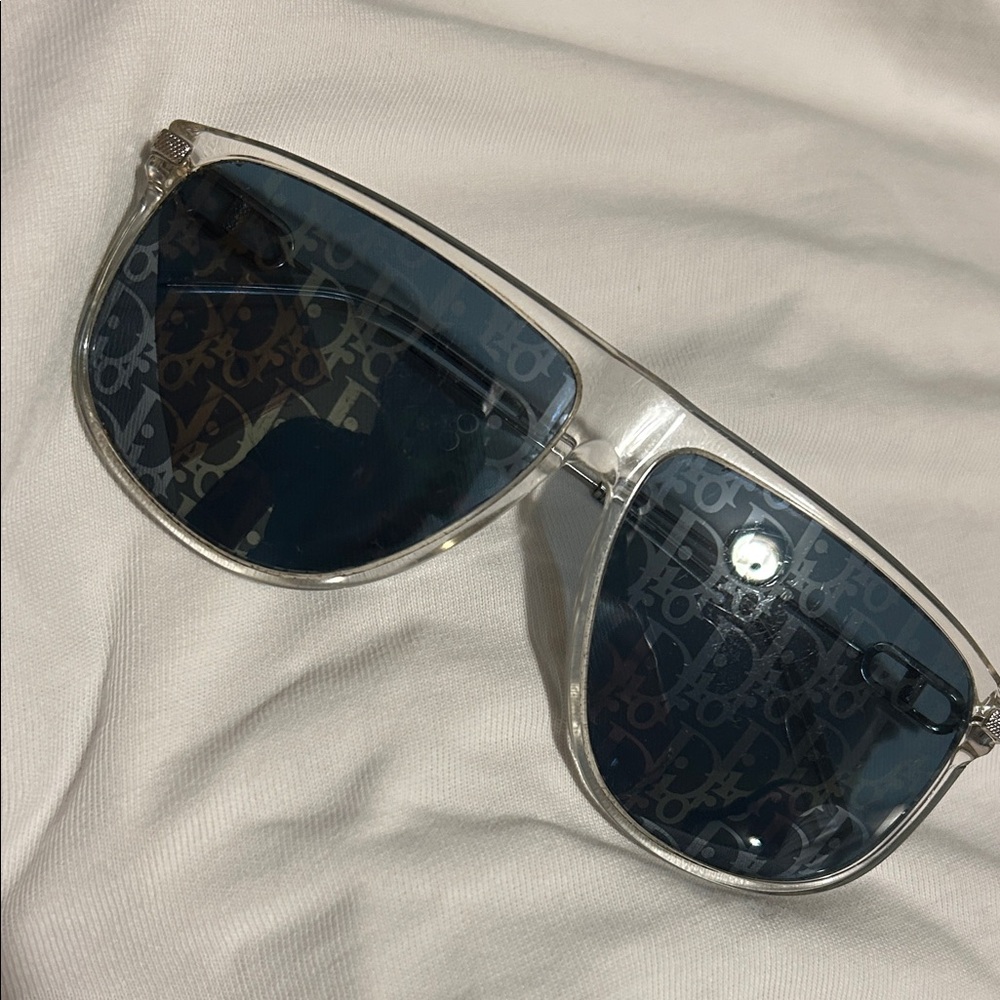 Dior Transparent Frame Sunglasses with Blue Lenses
